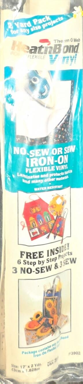 HeatnBond Iron-on Flexible Vinyl Laminates Fabric 17# x 2Yds sealed package NEW